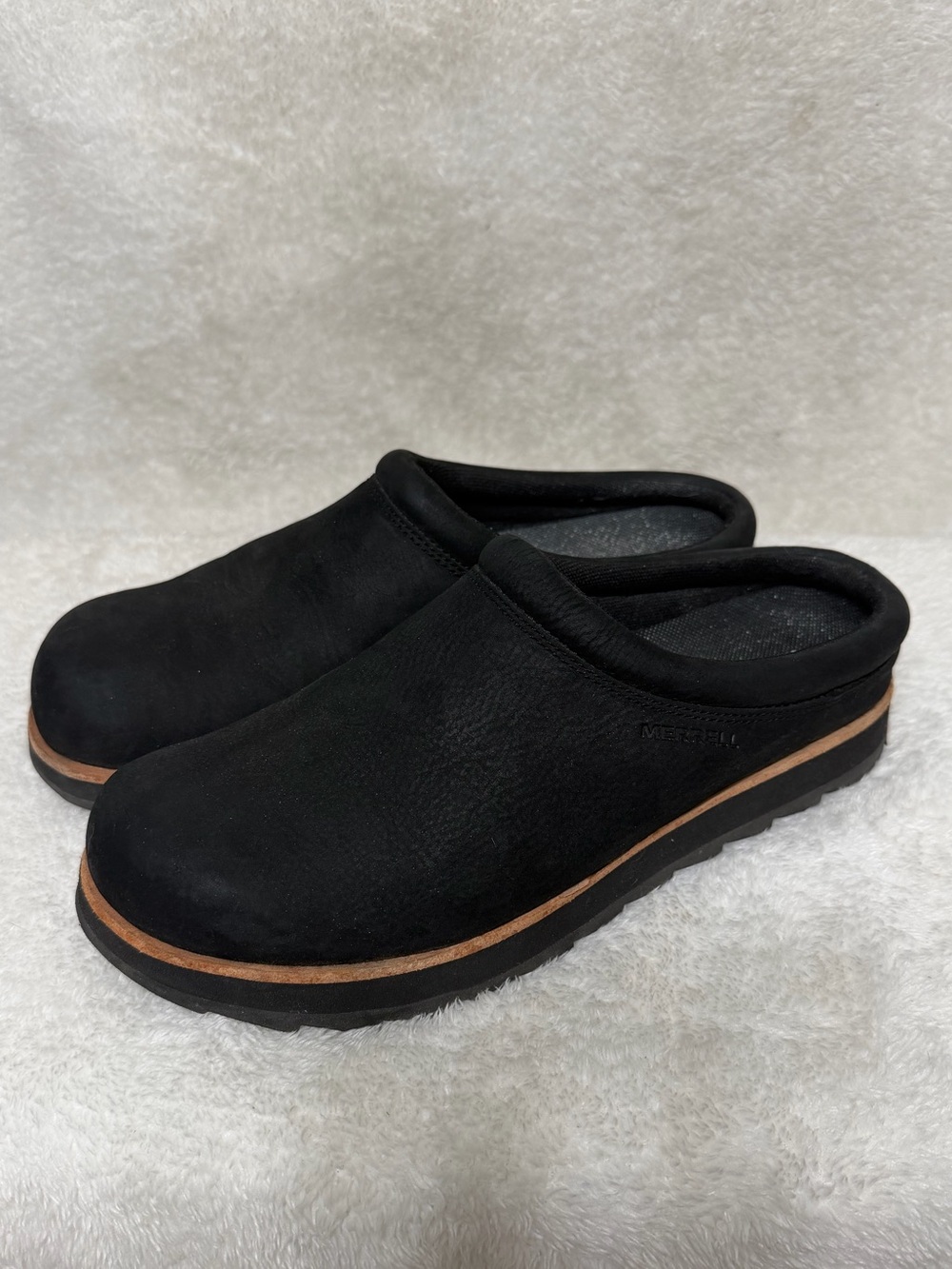 Merrell Juno Clog in black leather size 9
